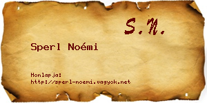 Sperl Noémi névjegykártya